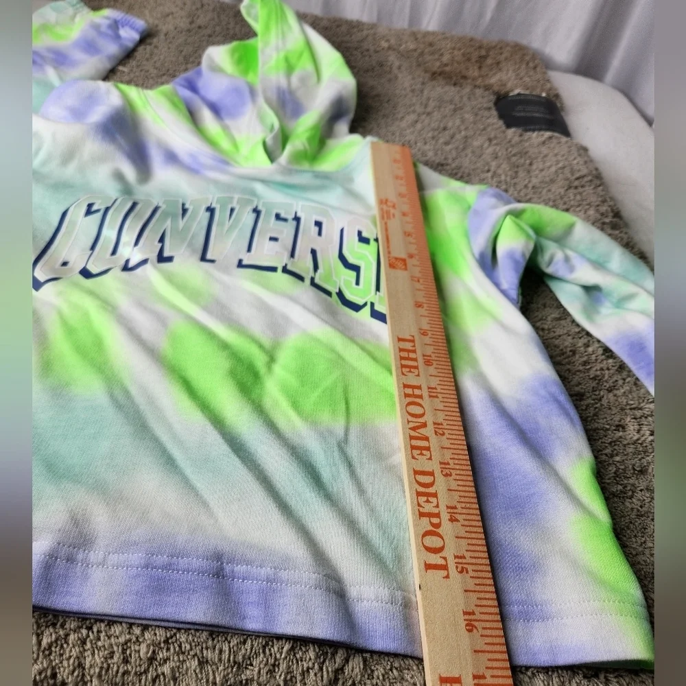 Converse M Green Girl's All Over Print Tie-Dye Boxy Hoodie (Big Kids) Size M